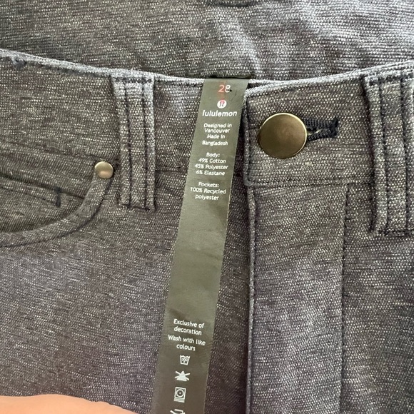 Lululemon Men’s ABC Pant Slim Tech Canvas Heathered Deep Navy 28 - Picture 4 of 9